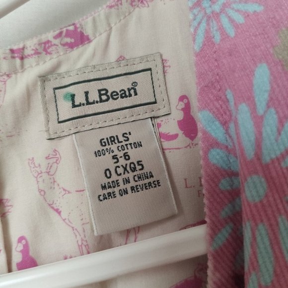 L.L.Bean Floral Corduroy Jumper Dress 5/6 - Picture 6 of 6